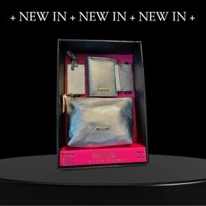 Trina Turk silver travel bundle .NWT and box